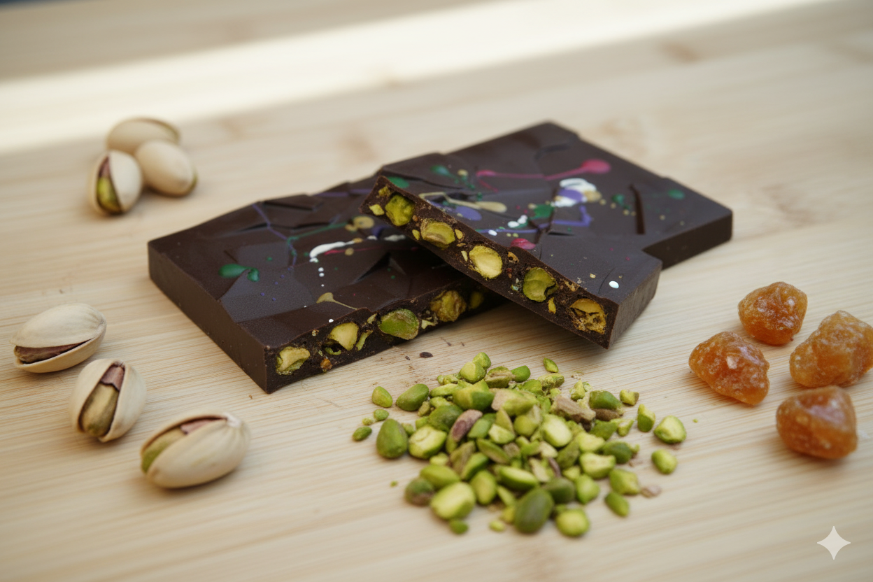 Roasted Crunchy Pistachio Praline - Crackle Chocolate - 200g