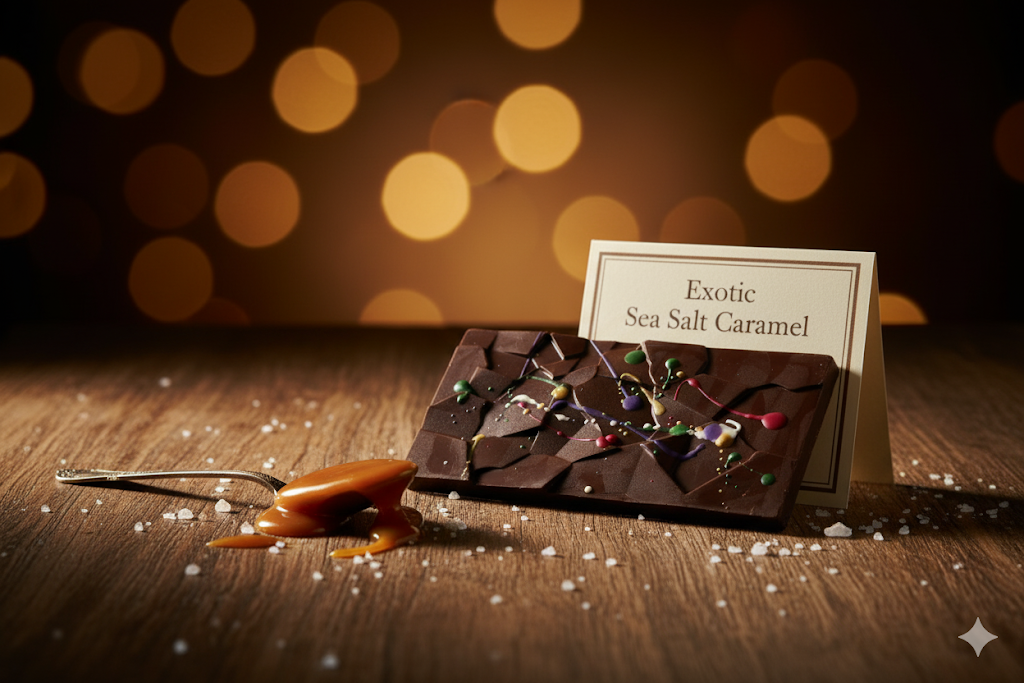 Exotic Sea Salt Caramel - Crackle Chocolate Bar - 200g