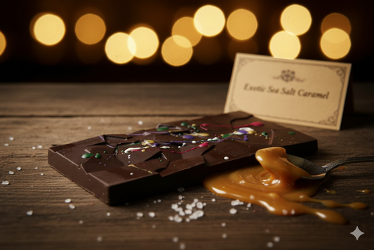 Exotic Sea Salt Caramel - Crackle Chocolate Bar - 200g